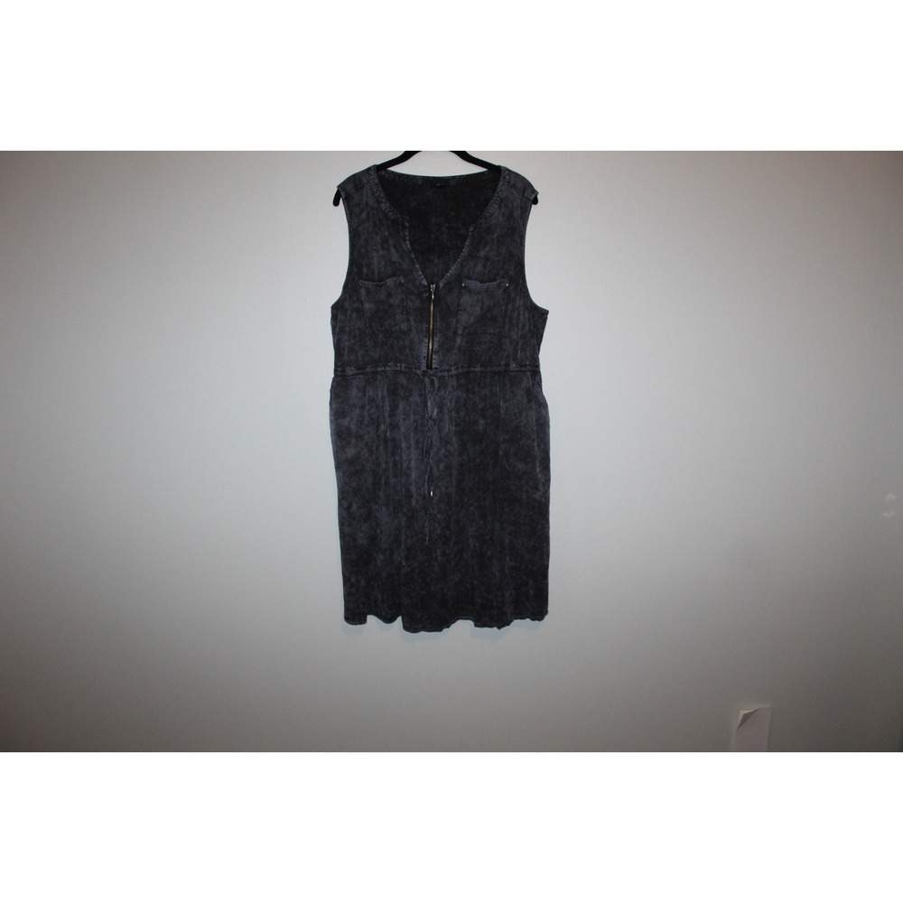 Torrid Mini Challis Zip Front Shirt Dress Tie Dye Gray Plus Size 2 2X Grunge - Picture 8 of 13
